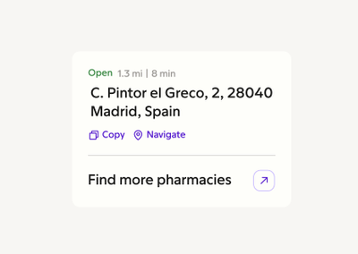 Find pharmacies nearby