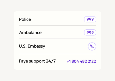 Access emergency numbers